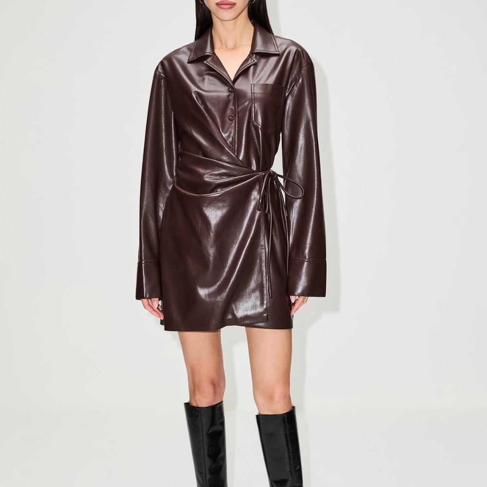 Nanushka Xaviera Okobor wrap minidress